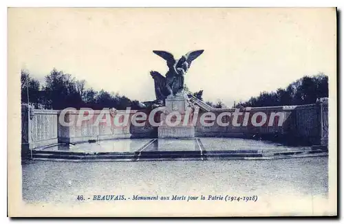 Cartes postales Beauvais Monument aux Morts pour la Patrie