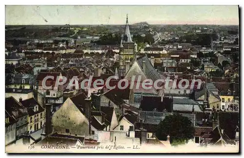 Ansichtskarte AK Compiegne Panorama pris de l'Eglise