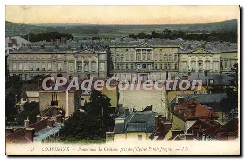 Cartes postales Compiegne Panorama du Chateau pris de l'Eglise St Jacques