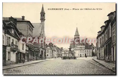 Cartes postales Clermont Oise Place de l'Hotel de Ville