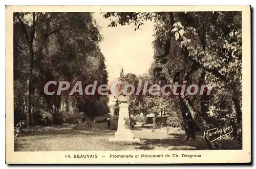 Cartes postales Beauvais Promenade et Monument de Ch Desgroux