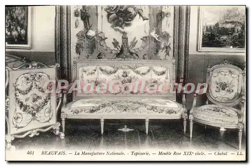 Cartes postales Beauvais La Manufacture Nationale Tapisserie Meuble Rose XIX siecle