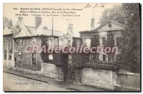 Ansichtskarte AK Guerre de 1914 Sensil incendie par les Allemands maison d'Etude du Notaire Rue de la Republique