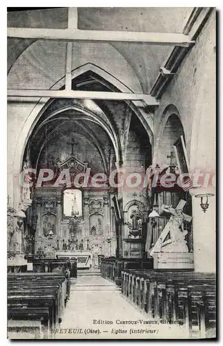 Cartes postales Breteuil Oise Eglise interieur