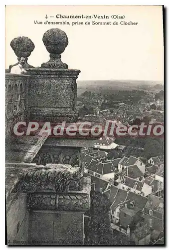 Cartes postales Chaumont en Vexin Oise vue d'ensemble prise du sommet du Clocher