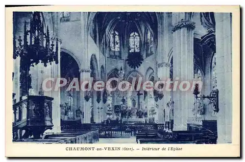Cartes postales Chaumont en Vexin Oise interieur de l'Eglise