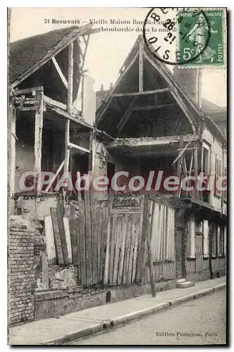 Cartes postales Beauvais vielle maison bombardee dans la nun