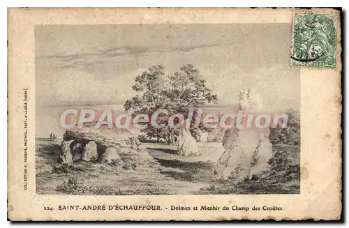 Ansichtskarte AK Saint Andre D'echauffour Dolmen et Menhir du champ des croutes