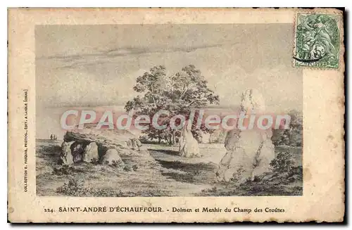 Cartes postales Saint Andre D'echauffour Dolmen et Menhir du champ des croutes