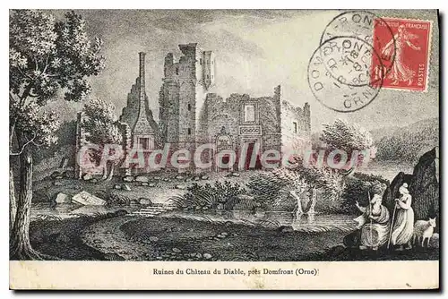 Cartes postales Ruines du chateau du Diable pres Domfront Orne
