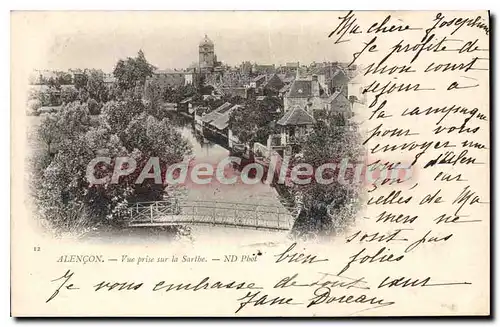 Cartes postales Alencon vue prise sur la Sarthe