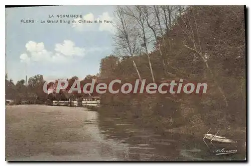 Cartes postales la Normandie Flers le gand etang du chateau et le parc