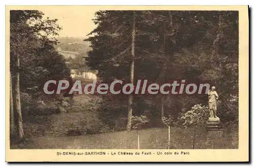 Ansichtskarte AK St Denis sur Sarthon le Chateau du fault un coin du parc