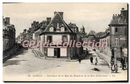 Cartes postales Laigle Carrefour de la rue du Maure et de la Rue Saint Jean