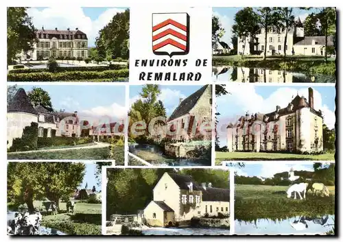 Moderne Karte Environs de Remalard Orne Chateau de Dorceau Vore Maison Maugis moulin de Dorceau