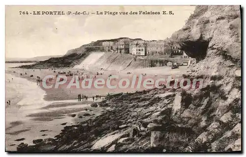 Ansichtskarte AK Le Portel P de C La Plage vue des Falaises