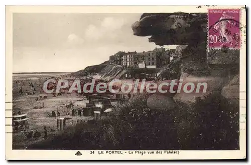 Ansichtskarte AK Le Portel La Plage vue des Falaises