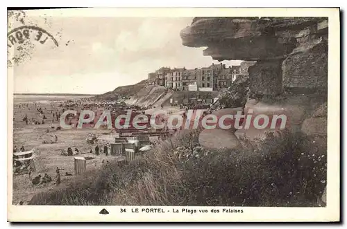 Ansichtskarte AK Le Portel La Plage vue des Falaises