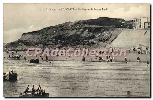 Ansichtskarte AK Le Portel La Plage et la Falaise Nord