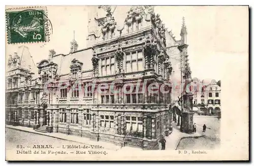 Cartes postales Arras L'Hotel de Ville rue Vinocq