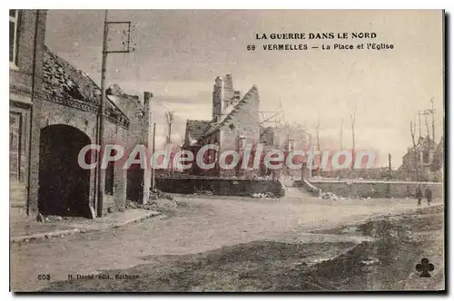 Cartes postales Vermelles La Place et l'Eglise