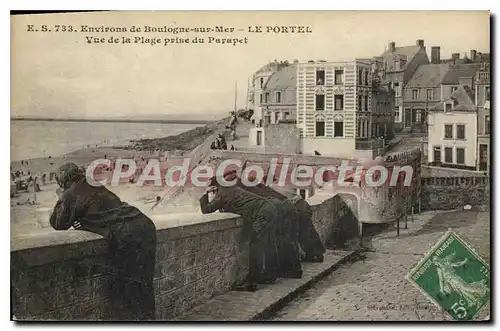 Cartes postales Le Portel Vue de la Plage prise du Parapet