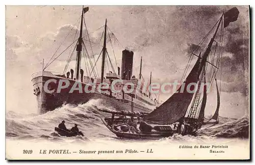 Cartes postales Le Portel Steamer prenant son Pilote