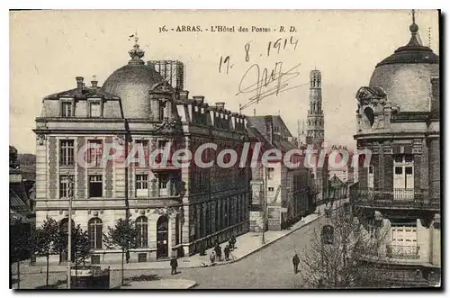 Cartes postales Arras l'hotel des postes