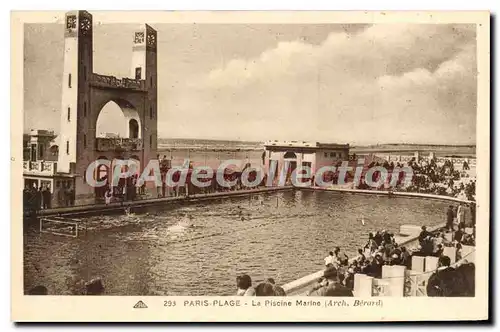 Cartes postales Paris plage la piscine Marine Arch Berard