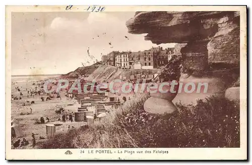 Ansichtskarte AK Le Portel la plage vue des Falaises