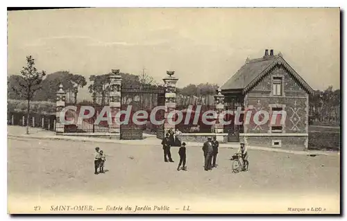 Cartes postales Saint Omer entree du jardin public