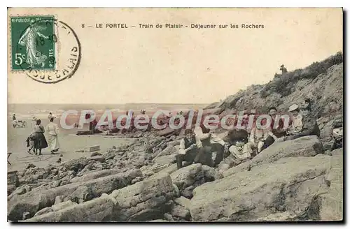 Cartes postales Le portel Train de Plaisir Dejeuner sur les Rochers