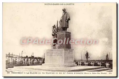 Cartes postales Monument a la Gloire du Gal Maistre et du 21me Corps d'Armes oeuvre du Maitre Max Blondat
