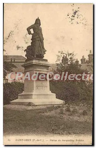 Cartes postales Saint Omer P de C statue de Jacqueline Robins