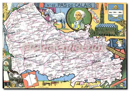 Cartes postales moderne Pas de Calais Forme en 1790 de l'Artois et d'une portion de la Picardie Celebrites Godfroy de B