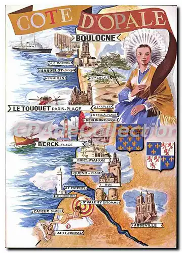 Moderne Karte Le Touquet Paris Plage Etaples Stella Plage Merlimont Plage Berck Plage Fort Mahon Quend Plage
