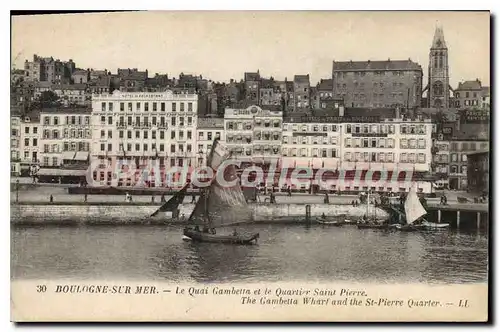 Cartes postales Boulogne sur Mer le Quai Gambetta et le Quartier Saint Pierre