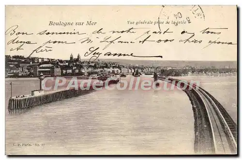 Cartes postales Boulogne sur Mer vue generale prise de la Jetee