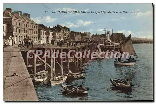 Cartes postales Boulogne sur Mer le Quai Gambetta et le Port