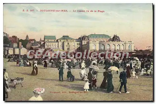 Cartes postales Boulogne sur Mer le casino vu de la plage