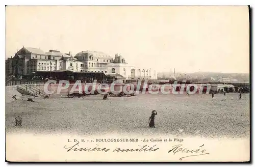 Cartes postales Boulogne sur Mer le Casino et la Plage