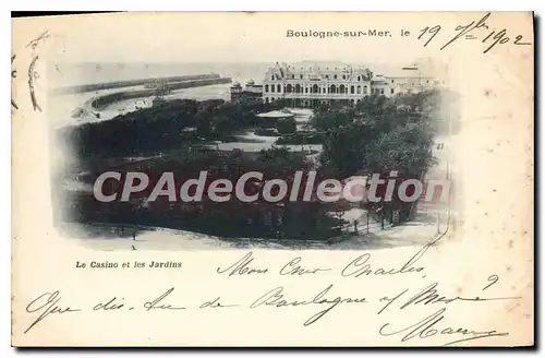 Cartes postales Boulogne sur Mer le casino et les jardins