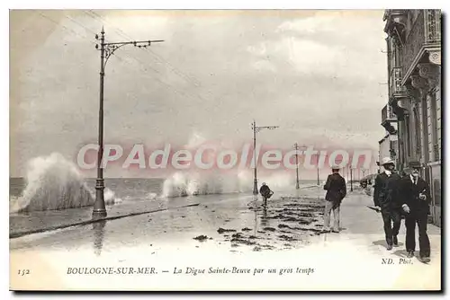 Ansichtskarte AK Boulogne sur Mer la Digue Sainte Beuve par un Gros temps