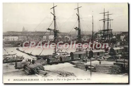 Cartes postales Boulogne sur Mer le Bassin � Flot et le Quai du Bassin