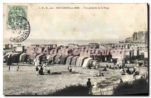 Cartes postales Boulogne sur Mer vue generale de la plage