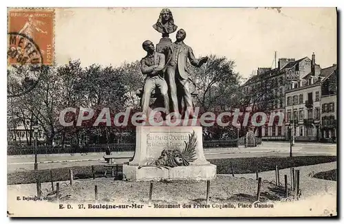 Cartes postales Boulogne sur Mer monument des Freres Coquelin place Daunou