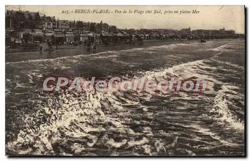 Cartes postales Berck Plage vue de la plage cote Sud prise en pleine Mer