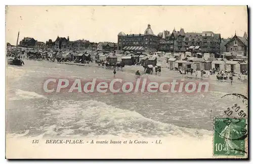 Cartes postales Berck Plage � maree haute et le casino