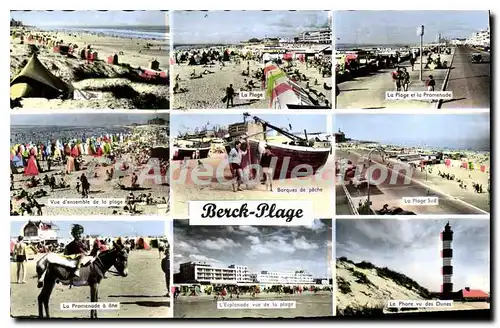 Cartes postales Berck Plage la Plage La plage et la Promenade vue d'ensemble de la plage barques de peche la pla
