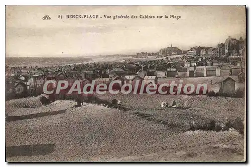 Ansichtskarte AK Berck Plage vue generale des cabines sur la plage